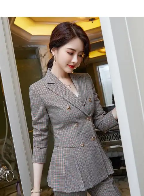 高端职业装套装时尚气质女神范职场干练西装两件套nsm9966
