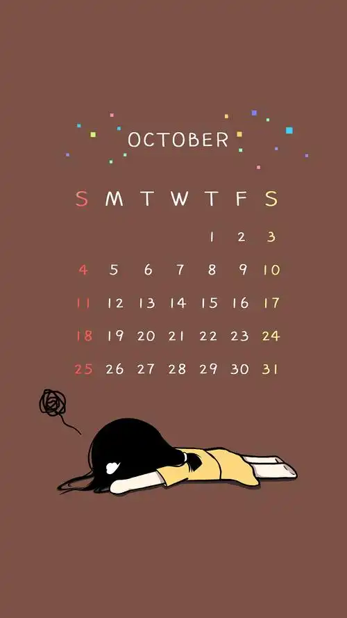 10月日历手机壁纸
