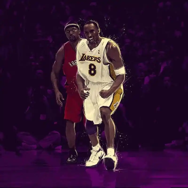 一组漫画风格的科比头像 8和24联手也太酷了