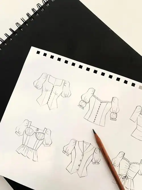 服装设计一些设计感上衣手绘款式图73