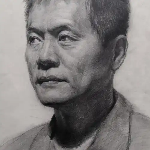 王逍-素描练习—老年男头像