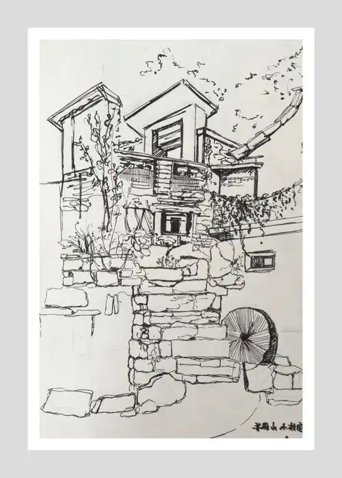 三元堂画室2016年长治井底村风景速写写生作品