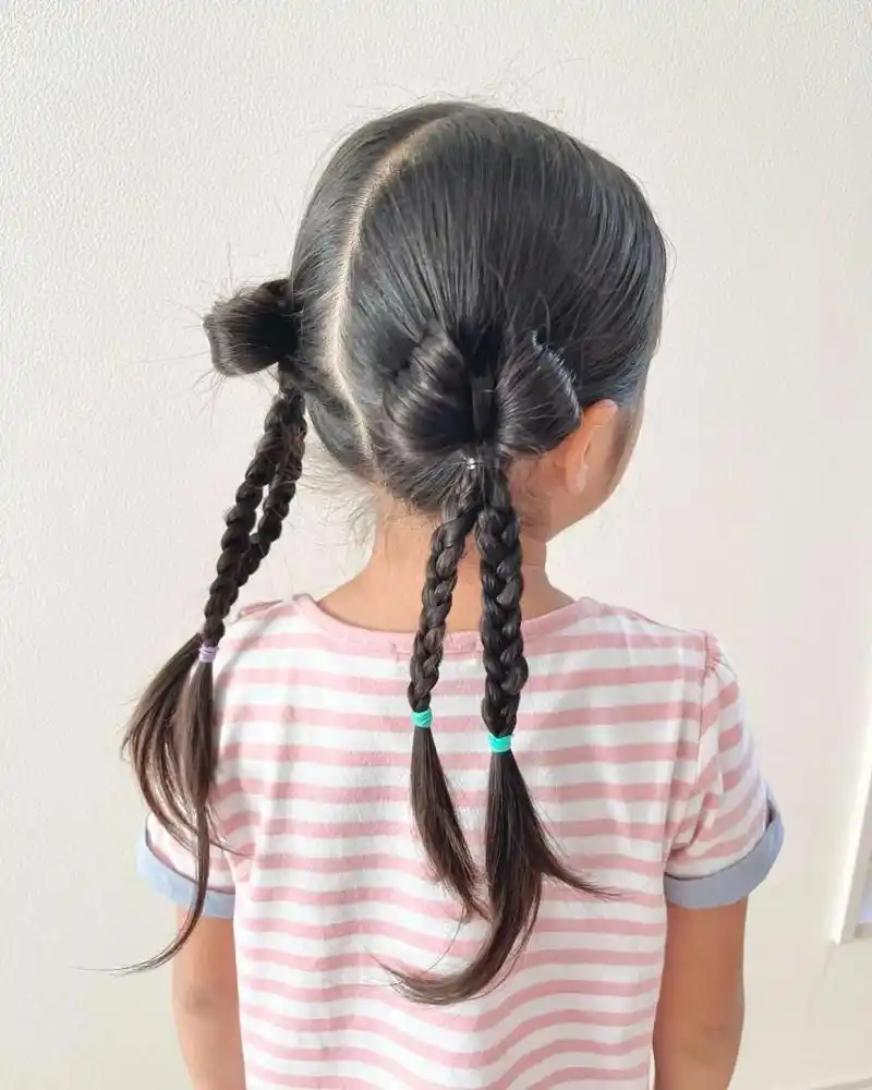 简单儿童编发# #儿童上学发型# #儿童马尾辫的各种扎法# #双马尾