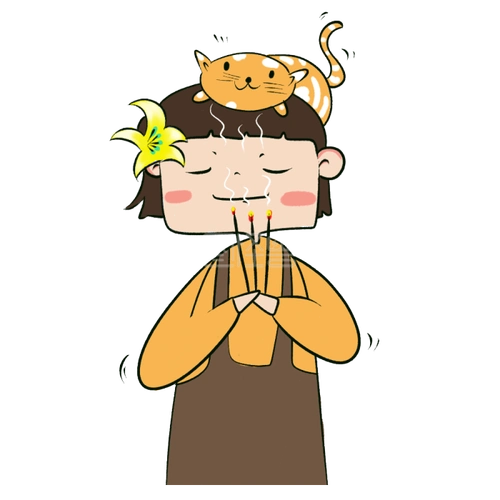 图怪兽原创元素烧香拜佛逢考必过卡通表情包