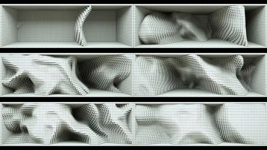 【裸眼3d】视觉空间体积流动变化方块墙体