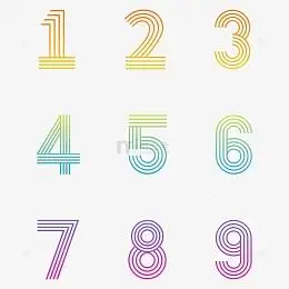 镂空1-9倒计时矢量线条数字元素