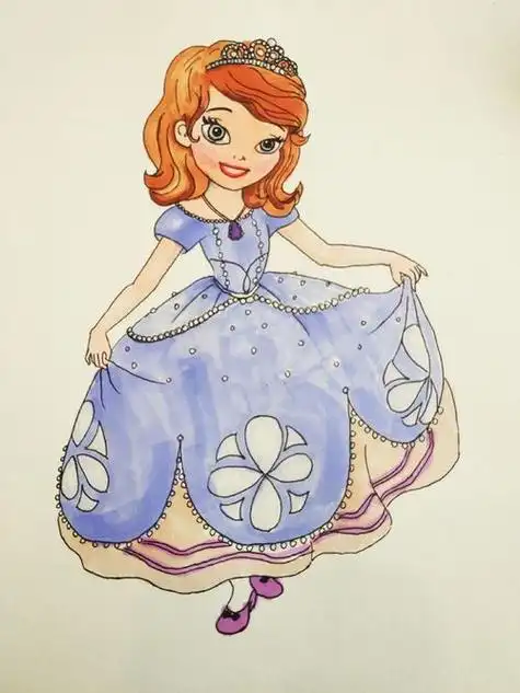 苏菲亚小公主怎么画苏菲亚公主简笔画步骤儿童画绘画吧-画画