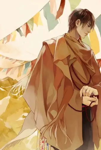 西藏墨脱,闷油瓶的藏装油画 (by 学习君)大图