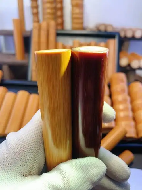 文玩实心玉竹手把件男士随身把玩件玉化高密老料长棍竹节配饰精品