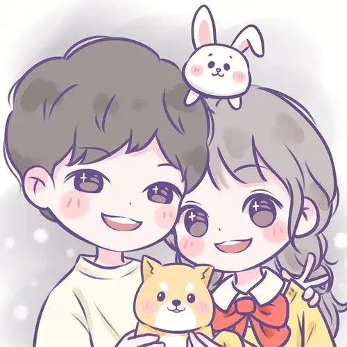 手绘头像q版情侣头像动漫人物形象设计