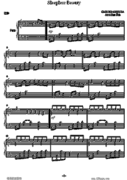 sleepless beauty-万有引力_钢琴谱_搜谱网