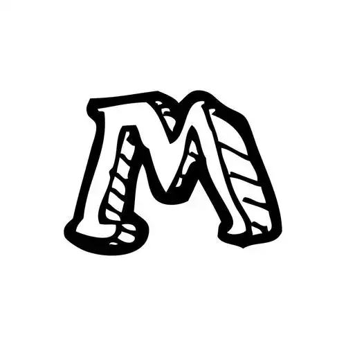 卡通字母 m,矢量, 卡通白色背景上的字母 m