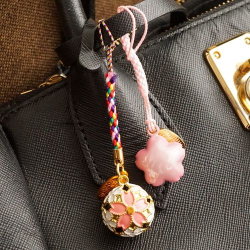 日本清水寺樱花铃铛水音铃手机挂饰小铃铛樱花铃铛手机挂件手机链