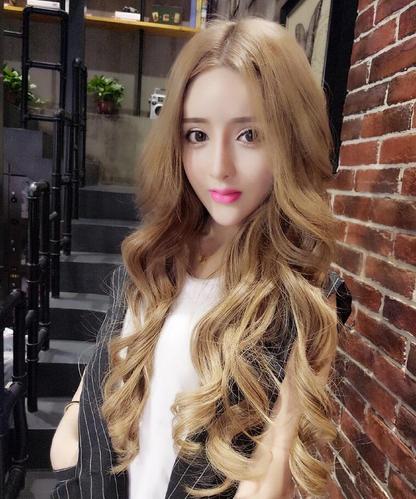 一折假发女长发微卷中分