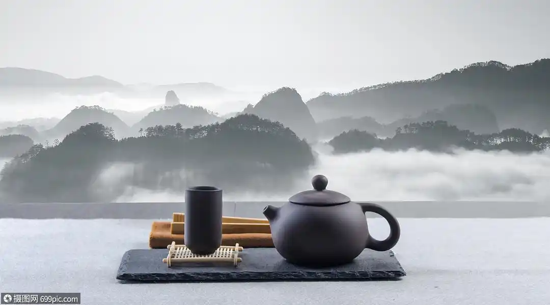 茶文化水墨山水意境