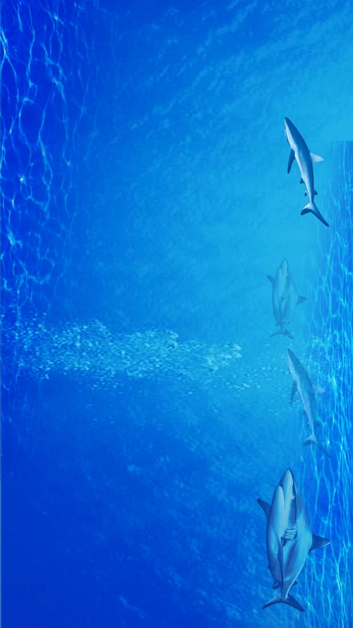 蓝色海洋psd分层h5背景素材