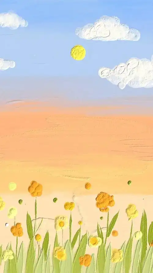 小清新手绘花朵图片手机壁纸