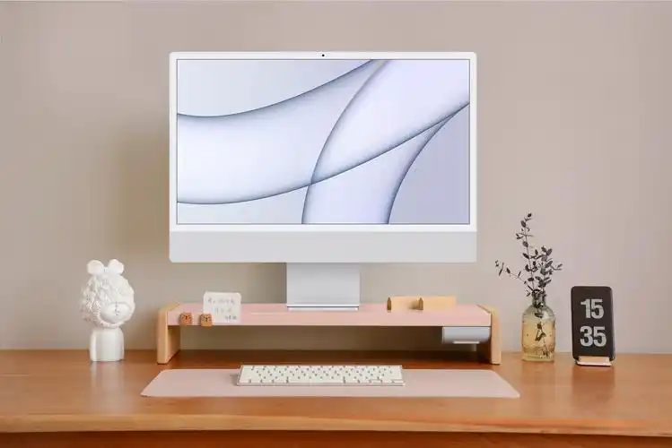 卯知原创白桃粉显示器增高架