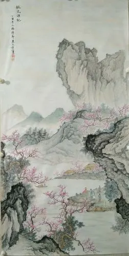 《桃花源记》四尺整张(69×138厘米)