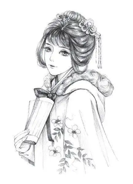 古风美少女动漫素描古风简单古风女生怎么画古风素描人物女女生怎么画