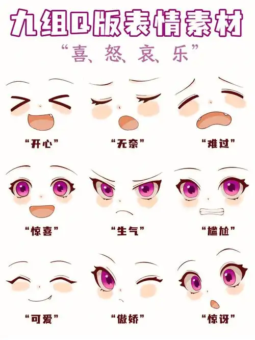 干货分享九种常见的q版表情画法