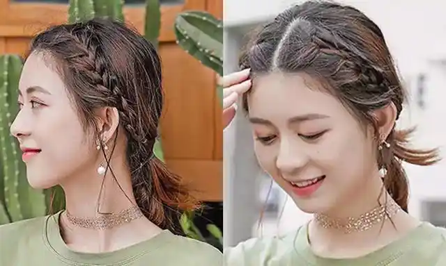 马尾辫子扎发也是非常可爱风,深受学生党女生的欢迎,扎上之后会更加的