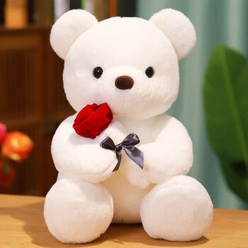 筱婵可爱玫瑰花小熊玩偶泰迪抱抱熊公仔毛绒玩具布偶娃娃女孩生日礼物