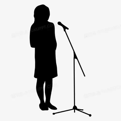 女主持采访人物剪影元素png图片素材下载_人物png_熊猫办公