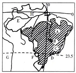 读巴西地形分布图回答下列问题
