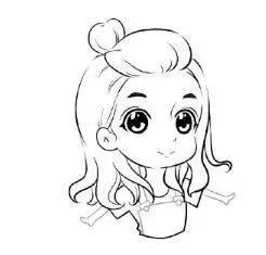 可爱呆萌的小女孩头像简笔画丸子头