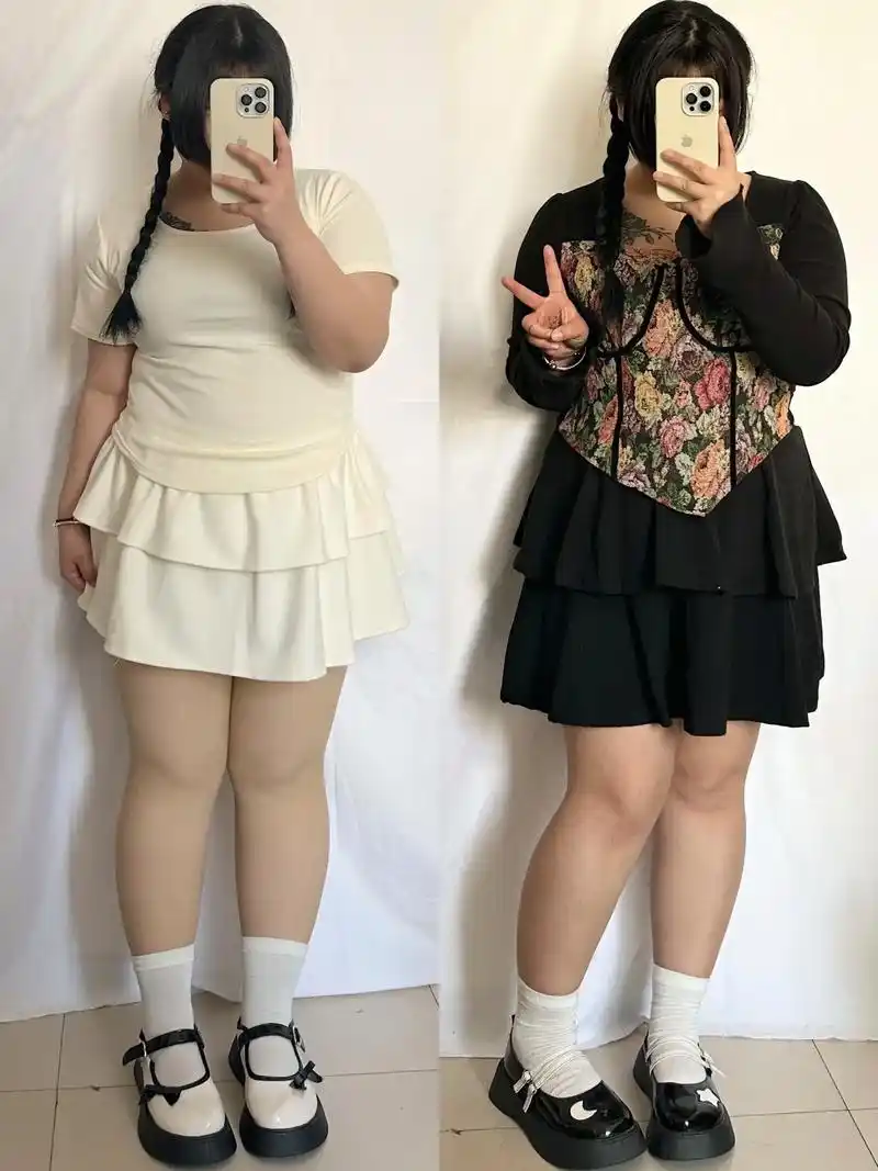 160cm180斤|大码女生开春这样穿.白色小皮鞋:穿上很舒 - 抖音