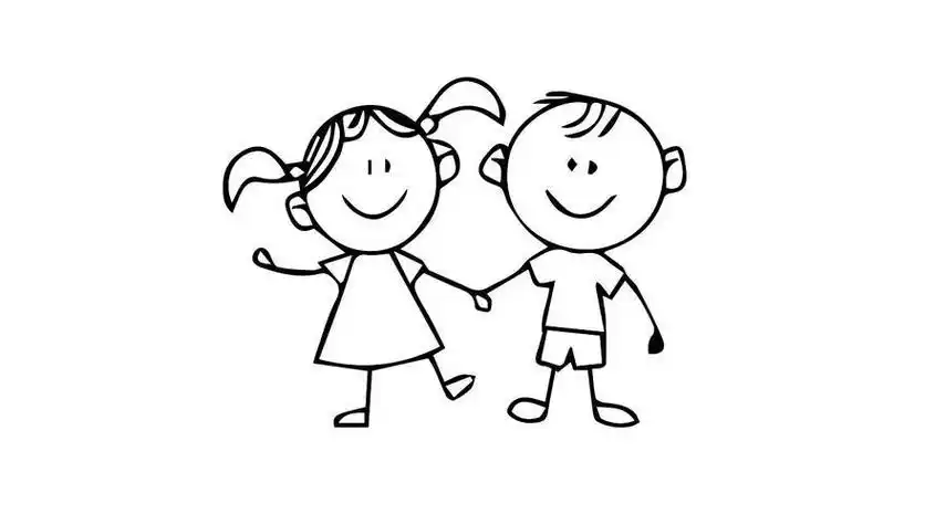 小学生双人简笔画