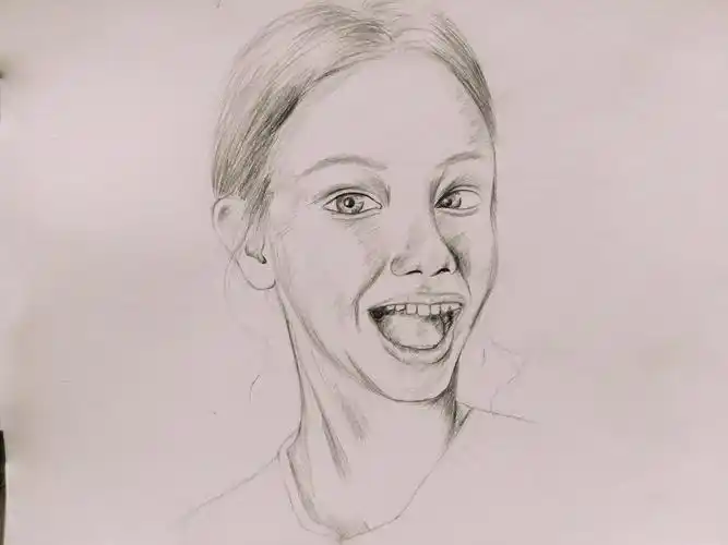 头像素描006-笑脸女生(有步骤图) - 简书