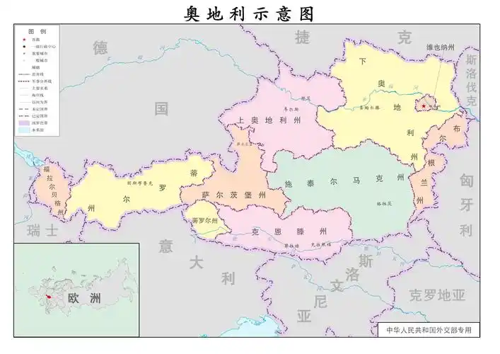 奥地利行政示意图_国家示意图地图库_地图窝