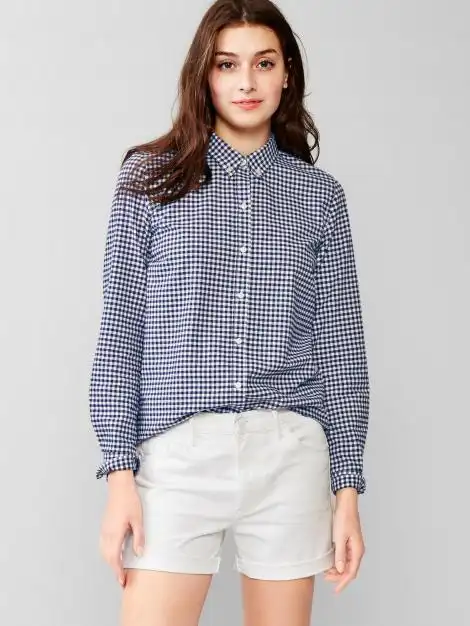 清爽多选色修身男友牛津衬衫