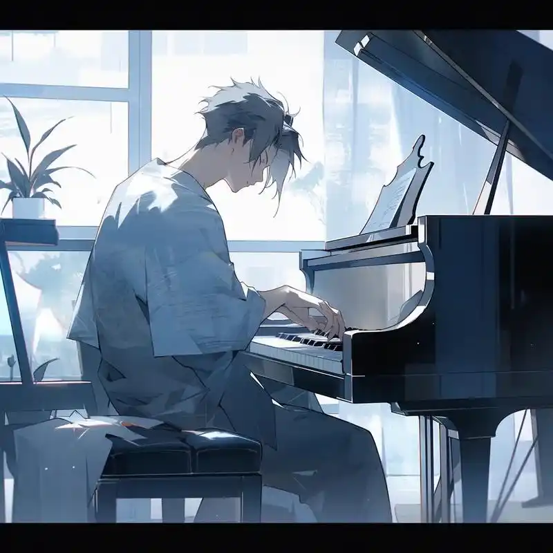 男生头像 #ai绘画 #动漫头像 #钢琴 - 抖音