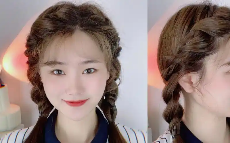 夏日清爽双马尾编发91圆脸必学 | 中短发93_哔哩哔哩_bilibili