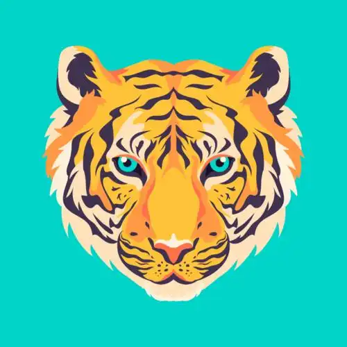 优雅的老虎头矢量素材epsaipng