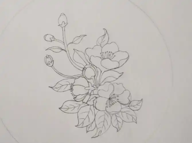 不知有多久没有拿起画笔,静下心来画画,前些天院里的西府海棠终于开花