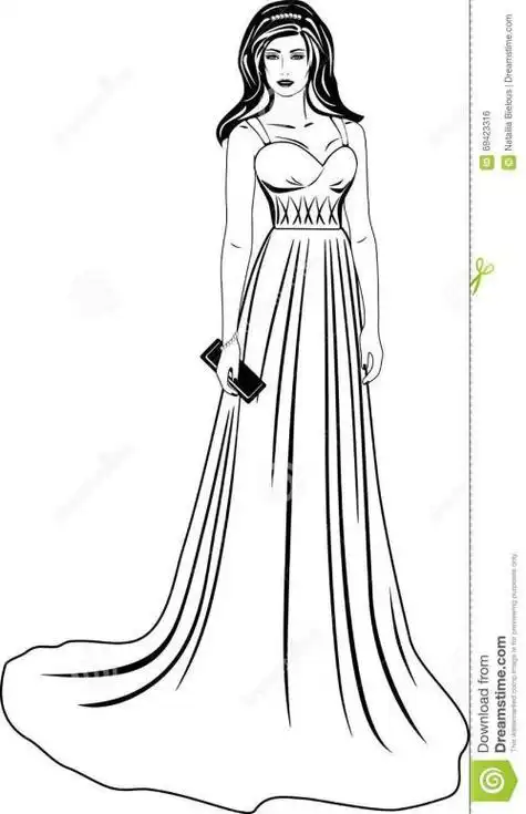 公主晚礼服的简笔画