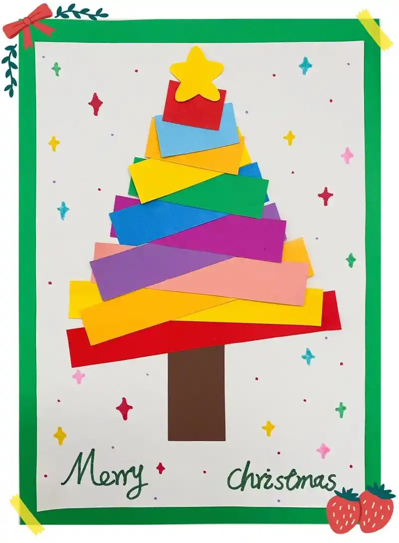 碎纸条不要扔,做一个圣诞树吧90.#图文伙伴计划 #原创作品 - 抖音