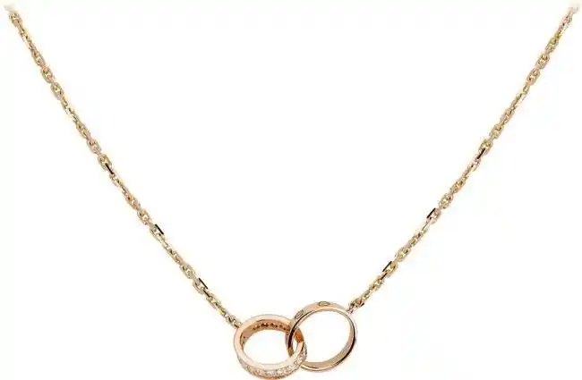 cartier 18k金项链 love系列 圆饼 大饼 女士