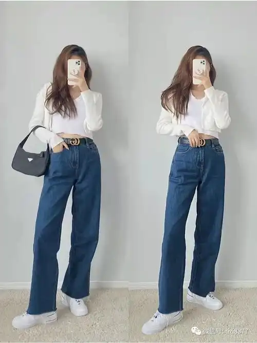 阔腿牛仔裤搭配什么上衣和鞋子好看