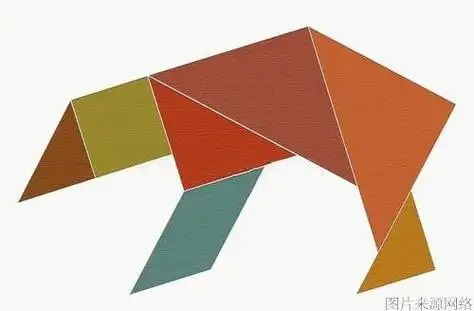 斑马七巧板拼正方形图片,斑马思维拼图