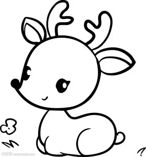 卡通小鹿图片小鹿插画设计小鹿线稿小鹿彩铅幼儿园简笔画教案小鹿分