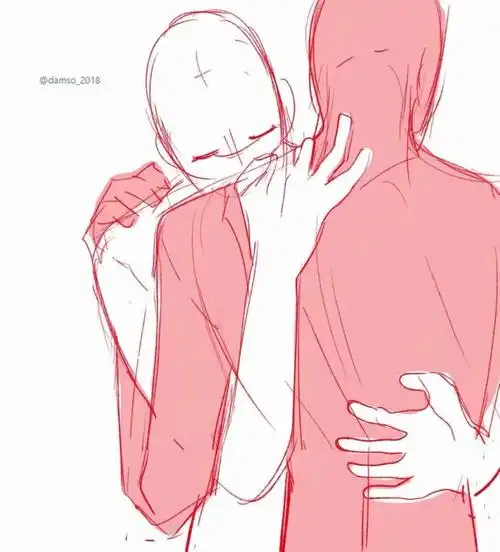 双人之间的绘画素材eme400217em情侣间的亲密动作参考