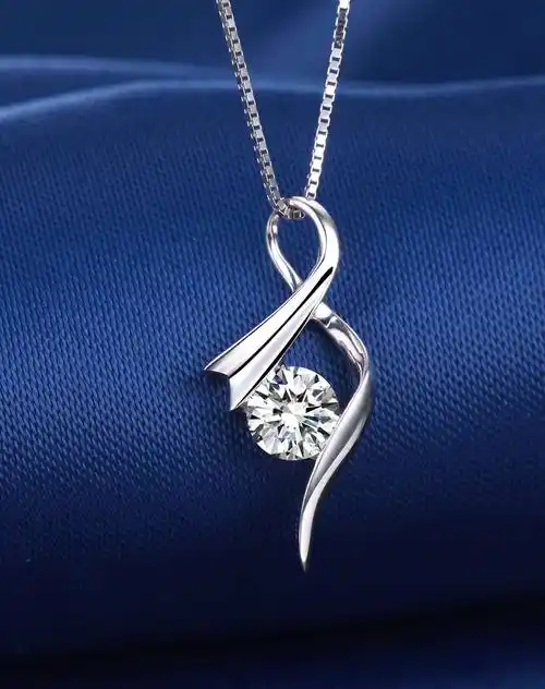 18k白金30分钻石吊坠舞绫