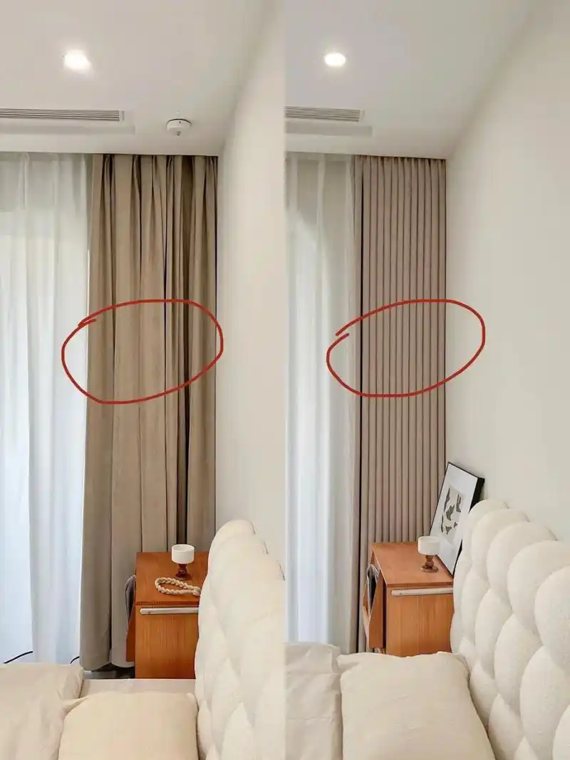 窗帘不要为了省钱不做高温定型哟 皱皱巴巴的真的很难打理 换了高温