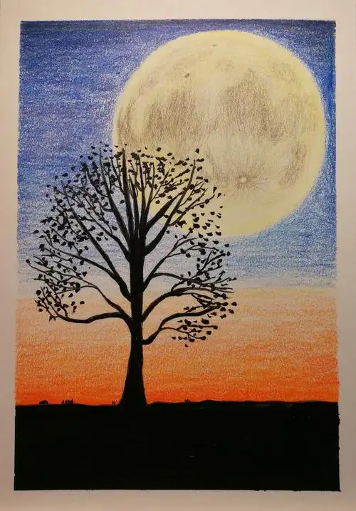 一个画渣的教程——月夜