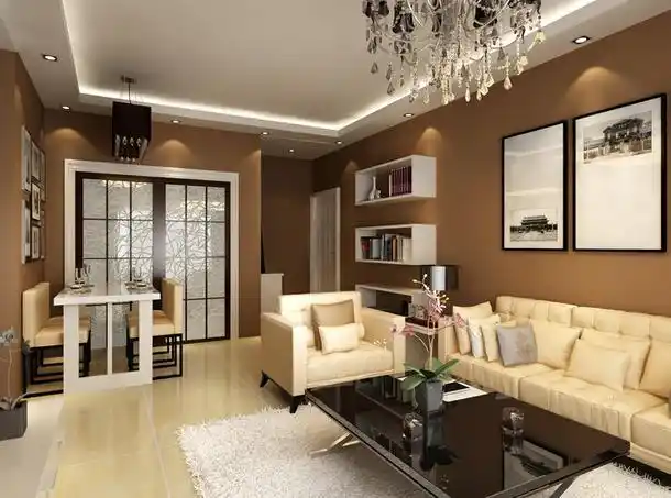 现代简约风格客厅墙面颜色装修效果图#756166004